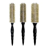 professional wooden handle natural anti static fluffy roll brush round hairbrush salon hairdressing styling curler comb