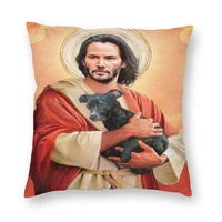 keanu reeves square cushion cover for living room puppy decorative cushion cover saint meme jesus jean wick