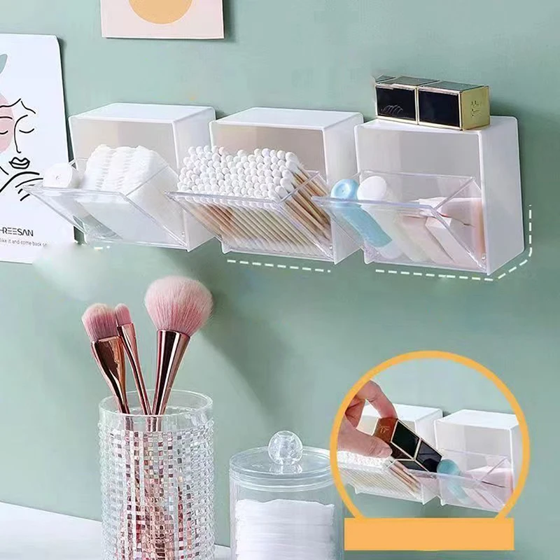 Настенный Органайзер многофункциональный держатель ватных тампонов для ванной