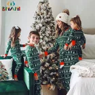 2022 брендовая семейная Рождественская Пижама, наряды для мамы и дочки на новый год, семейная сочетающаяся одежда, одежда для сна, пижамный комплект, семейный образ