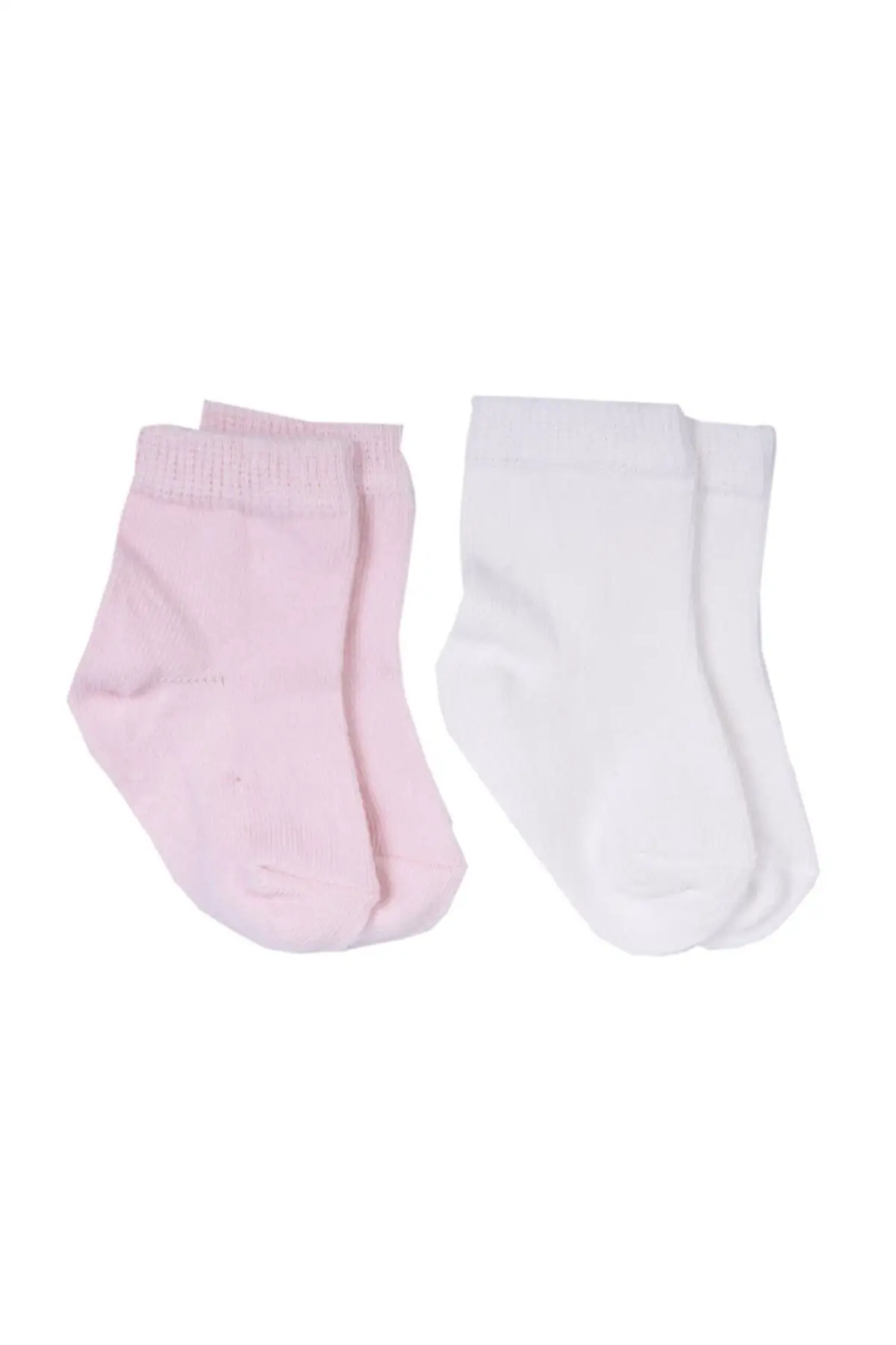 

95675 2'Li Organic Baby Stocking Ecru-Pink 6-12 Month