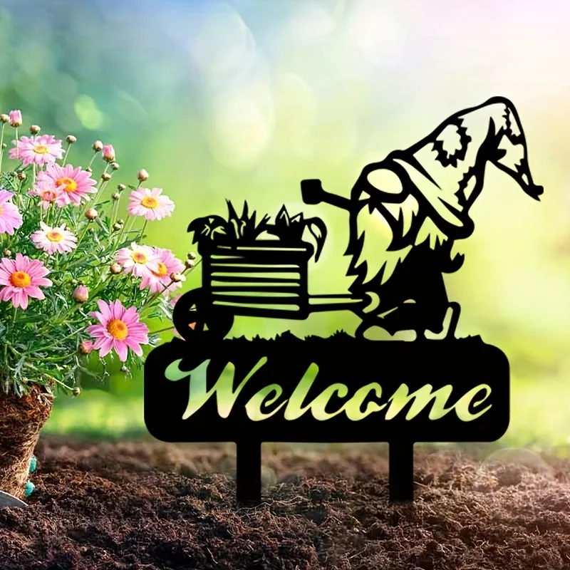 Cifbuy Металлический Знак Для Двора Гнома Украшение Сада Декор Газона Входа В Дом С