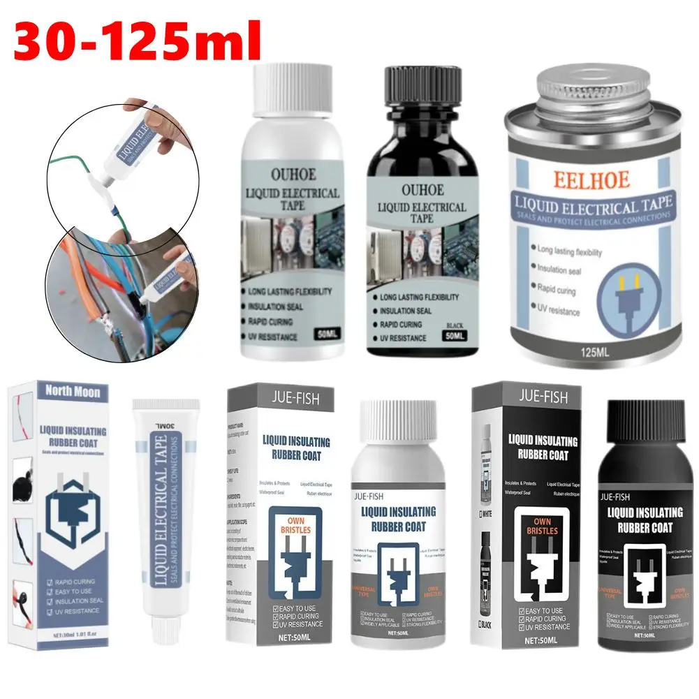 

30-125ml Insulationin Liquid Electrical Tape Paste Lamp Board Electronic Sealant Fast Dry Insulating Waterproof Liquid Tape Tool