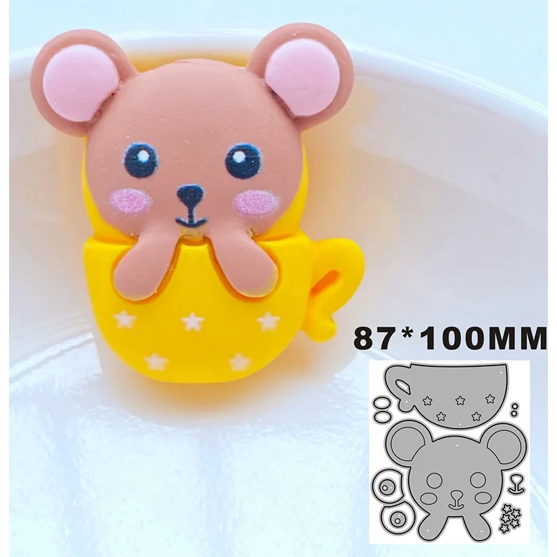 2022 новый милый медведь кофейная чашка пентаграмма металлические режущие штампы