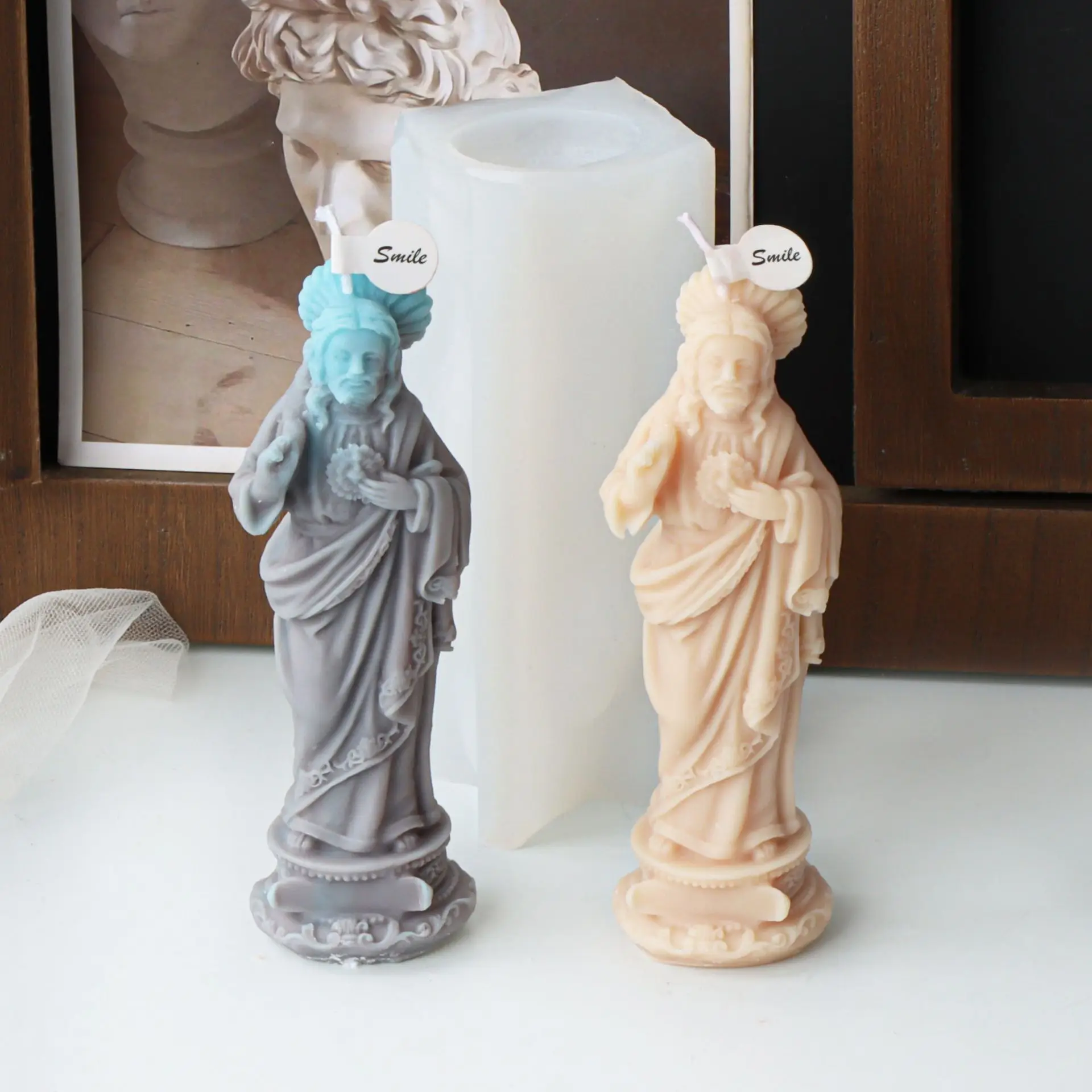 Силиконовая форма в виде статуи семьи Иисуса Марии для фигурки гипсовая бетона и