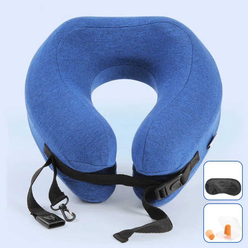 Подушка из пены Memory Foam в форме буквы U для поддержки шеи во время путешествий на самолете, комфортного сна дома.