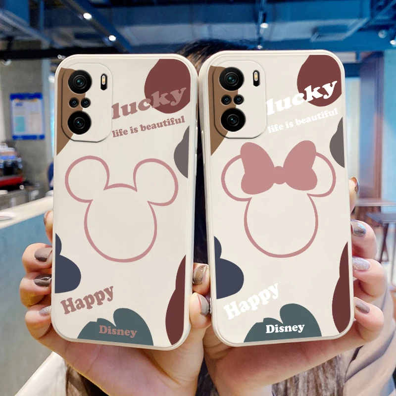 

Minnie Mickey Mouse Anime Disney For Xiaomi Redmi Note 12 12Pro 11 11S 11T 10S 10 9S 9T 9 8 Pro Plus 5G Liquid Rope Phone Case