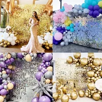 12PCS Shimmer Wall Backdrop Crystal Pneumatic Panel Sequins Art Wall backgroud Cloth Paint Wedding Birthday Party Decoration