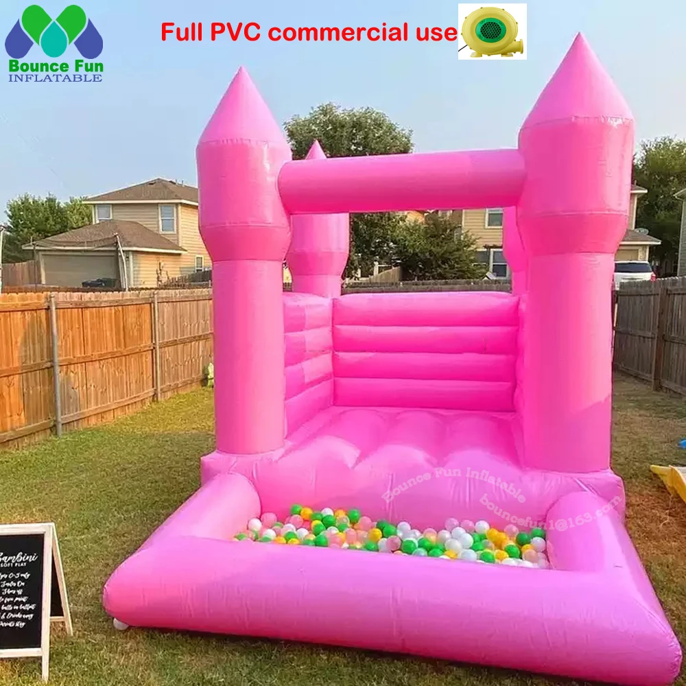 Распродажа мини-пастельный белый надувной Свадебный батут-замок с шариковой