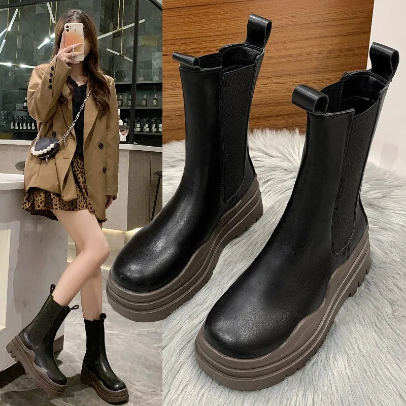 

Martin Boots Women's Single Boots 2022 New Winter British Style Thick Bottom Chimney Boots Chelsea Short Boots Botas De Mujer