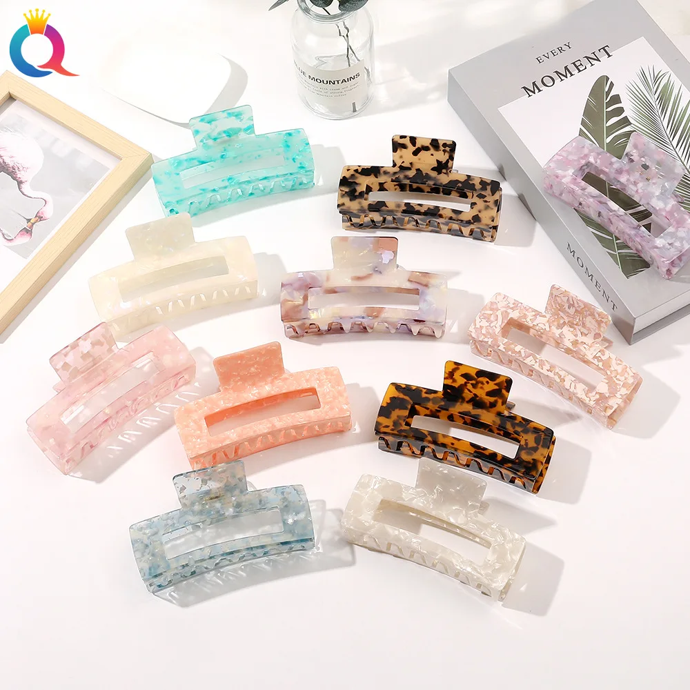 

Super Large Oversized Square Grab Clip Women Hair Clips for Hair Tortoiseshell Leopard Print Clamp Crab Claws Hair Accessories