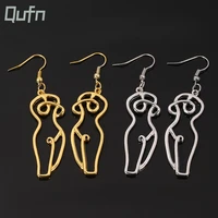 exaggerated metal punk human body contour earrings trendy texture body figure hip hop earrings