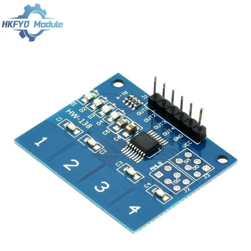 4-канальный цифровой сенсорный емкостный модуль коммутатора TTP224 1 шт.