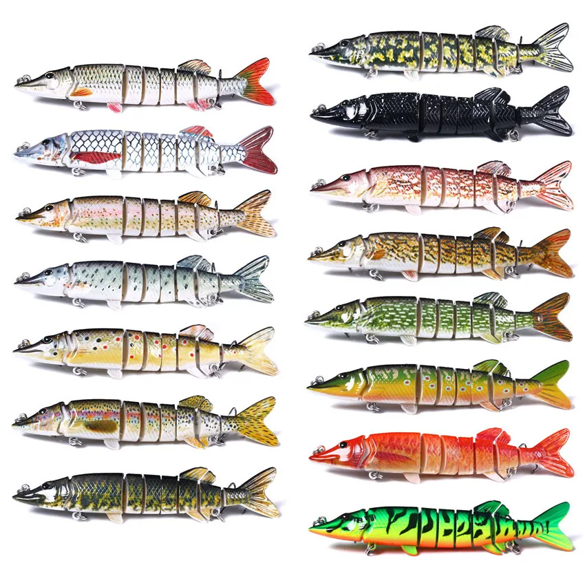 

12.5cm 18.5g Sinking Wobblers 8 Segments Fishing Lures Multi Jointed Swimbait Hard Bait Fishing Tackle for Bass Isca Crankbait
