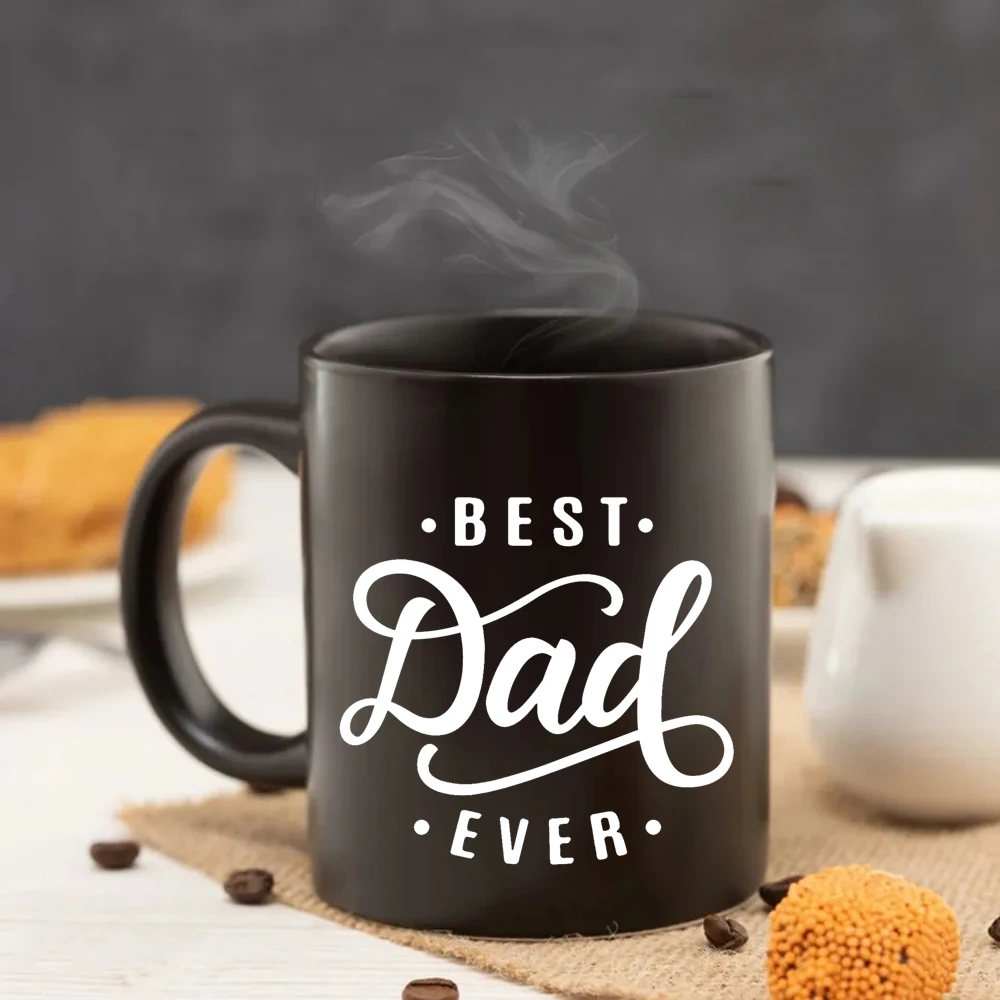 

Best Dad Ever Mug 350ml Black Ceramic Coffee Mug fathers day gift cup papa bear mug