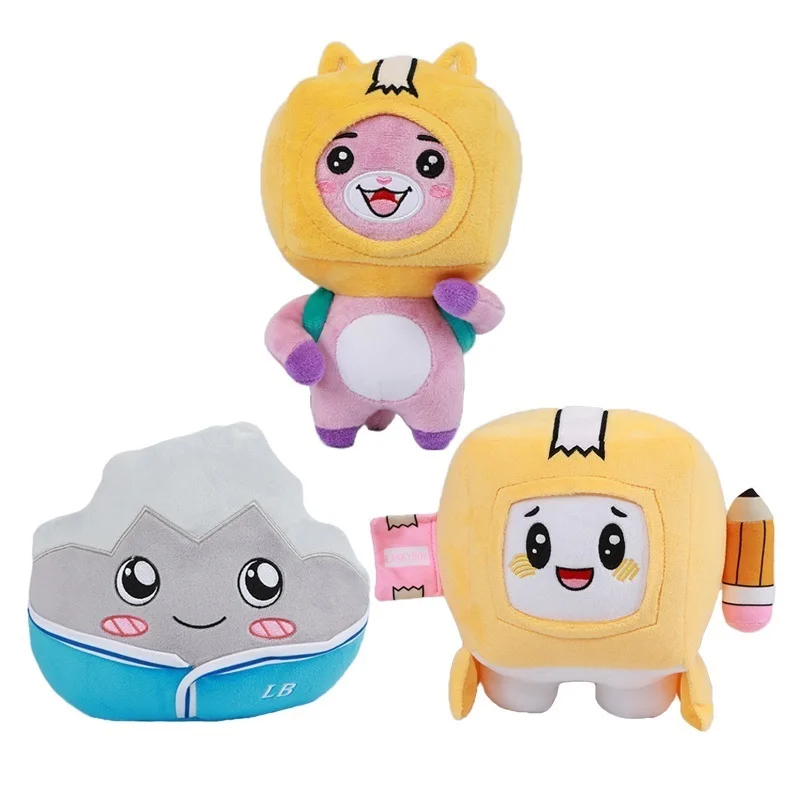 

Игрушка плюшевая аниме «ланкибокс», Фокси с задней белой коробкой и ручкой, съемная мультяшная кукла-робот Фокси, подарок для детей, 20-25 см