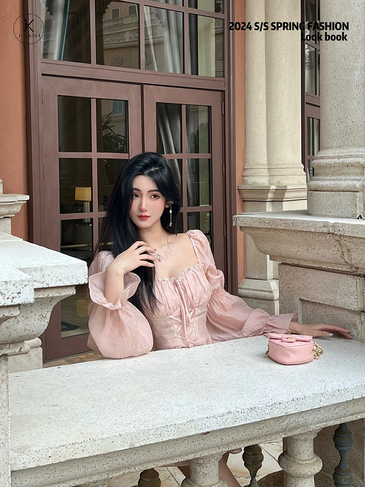 Женские розовые пуловеры Shumeng из хлопка