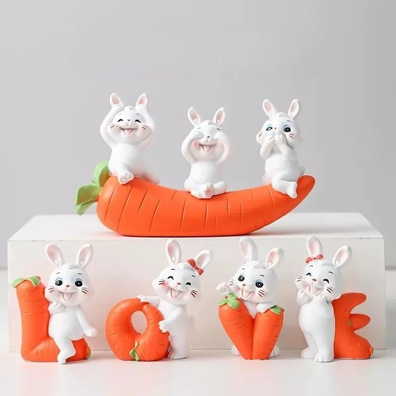 

Исцеляющий креативный счастливый кролик, милый домашний декор для гостиной, спальни, детской комнаты