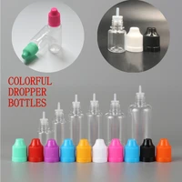 20pcs 5ml 100ml pet plastic dropper bottles with long tip eye drop liquid juice refillable vape oil containers
