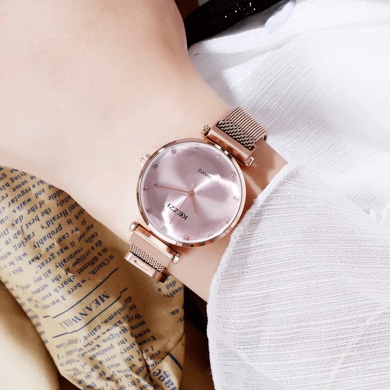 KEZZI new famous watch inlaid with brick women's watch net with pointer fashion trend ins style lazy man design women's watch