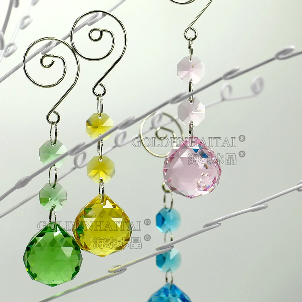 

1Pcs 30mm Garland Crystal Faceted Ball Chandelier Hanging Wedding Glass Pendants Sun Catcher Christmas Tree Party Home Decor DIY
