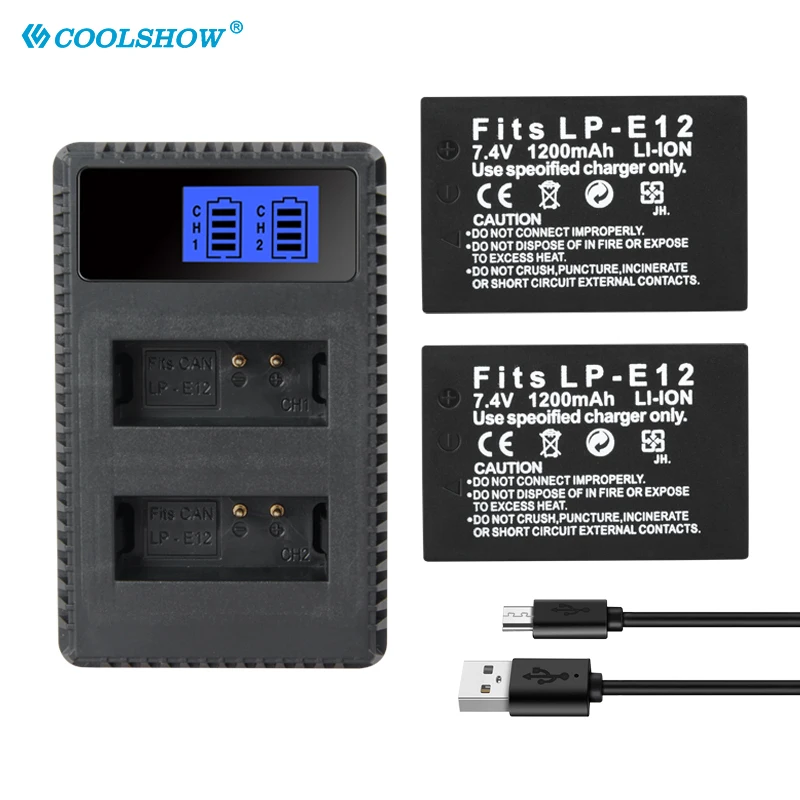 Аккумулятор для Фотоаппарата Canon EOS M M10 M50 M100 100D Kiss X7 EOS Rebel SL1 LPE12 1200 мАч