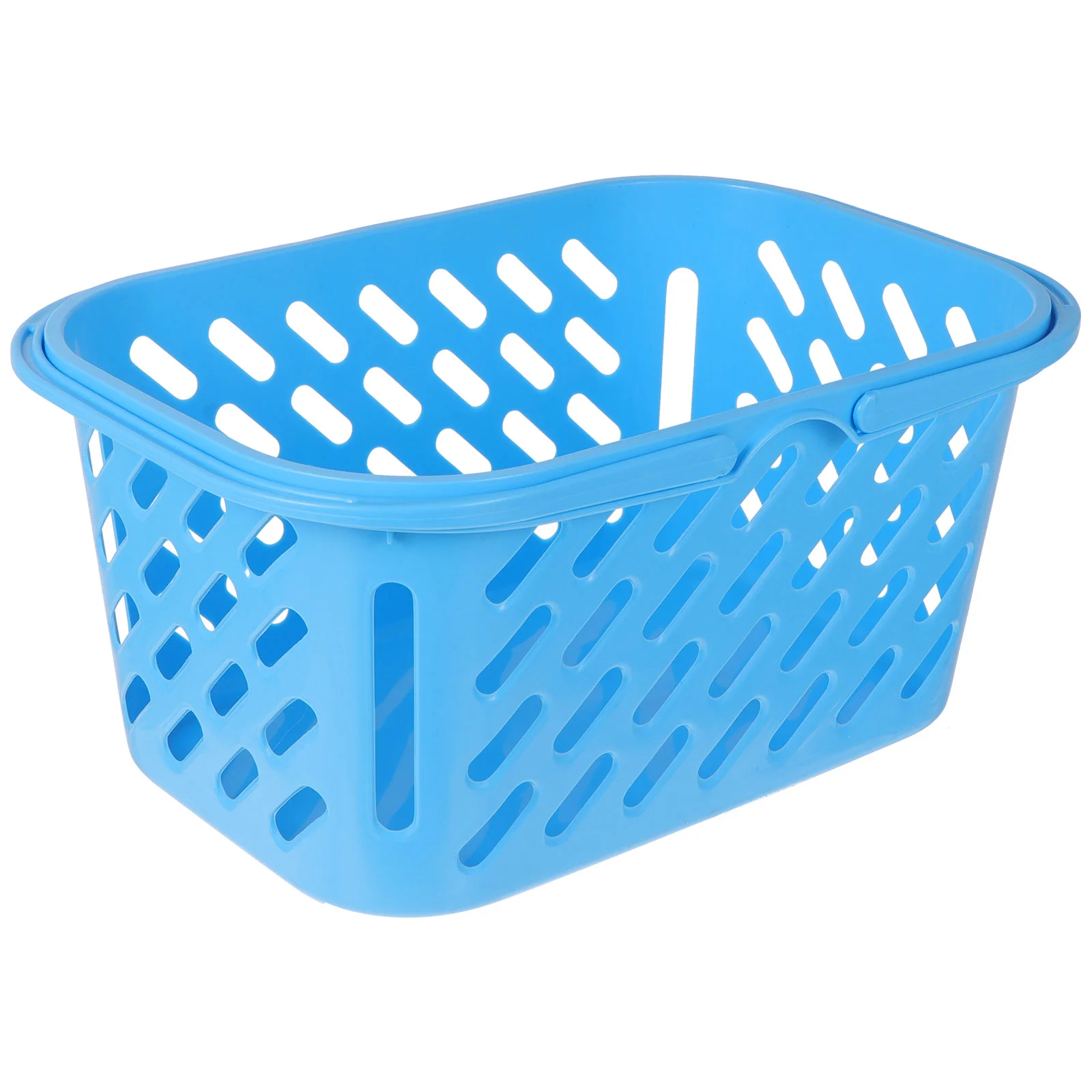 Plastic Baskets Handles Shopping Storage Grocery Fruit Tiny Child Cart Blue Containers Bathroom Organizing Double Sundries