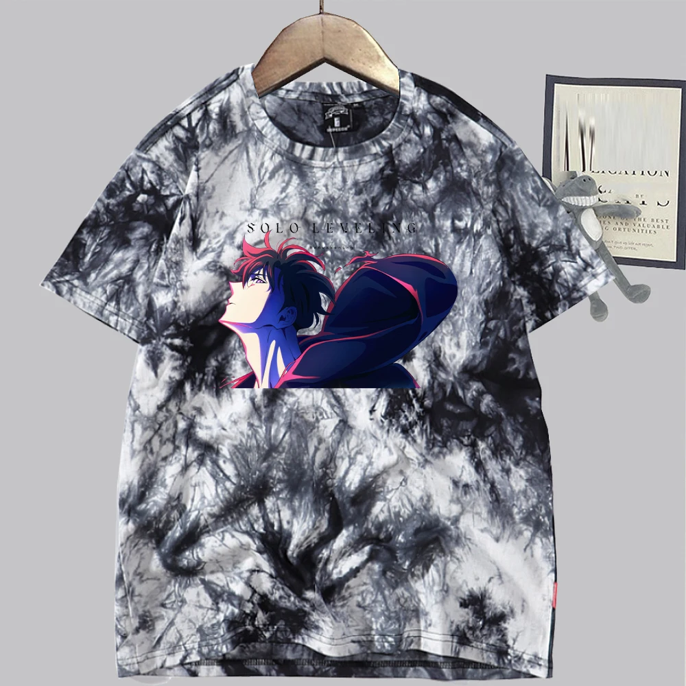 Рубашка унисекс с круглым вырезом и короткими рукавами в стиле ретро Solo Leveling