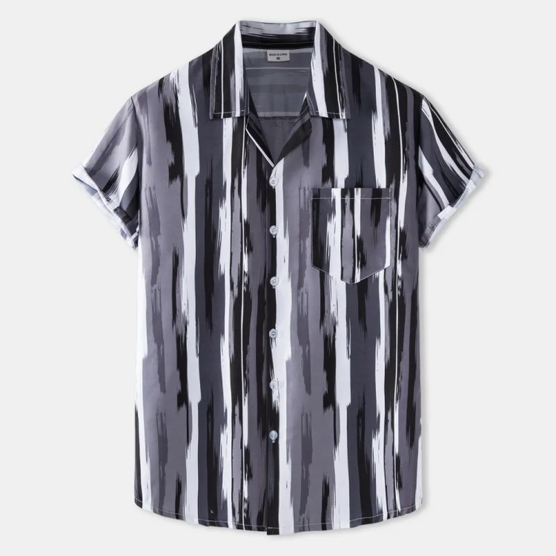 Summer Short Sleeves Shirt Male Ethnic Print Vintage Clothes Men's Shirts Harajuku Ropa Hombre Men's Shirt Casual Shirts for Men