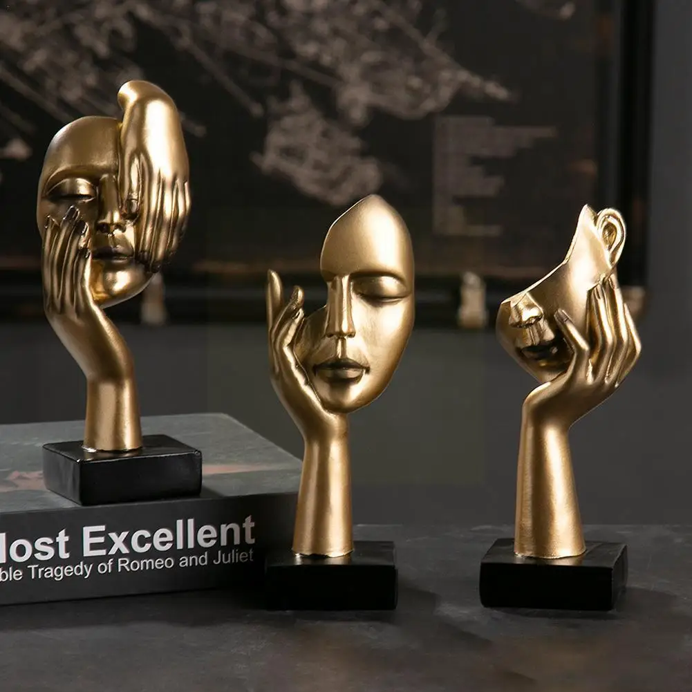 

Nordic Statue Abstract Resin Desktop Ornaments Sculpture Figurines Living Home Face Office Decoration Character Art Room Cr X5L3