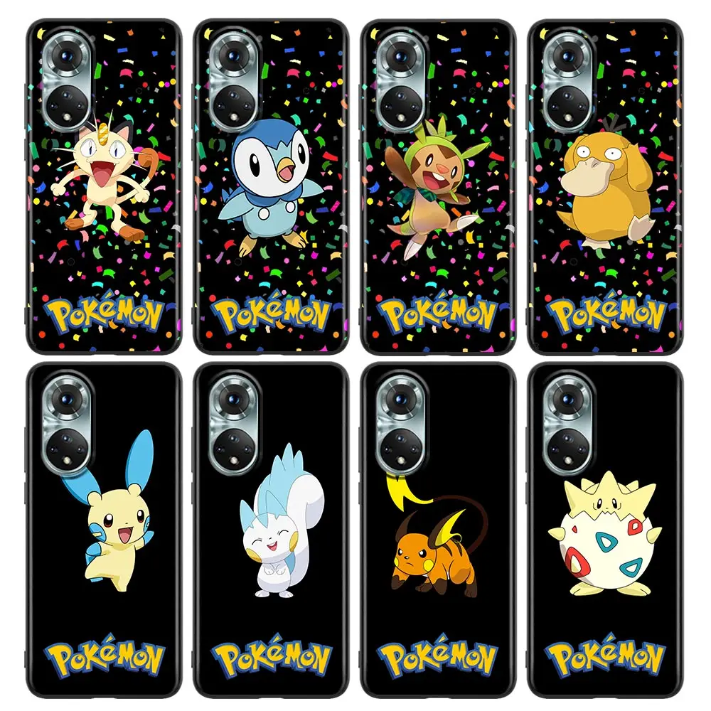

Pikachu Pokemon Animation Phone Case for Honor X8 60 8X 9X 50 30i 21i 20 9A Play Nova 8i 9 SE Y60 Magic4 Pro Lite Silicone Case