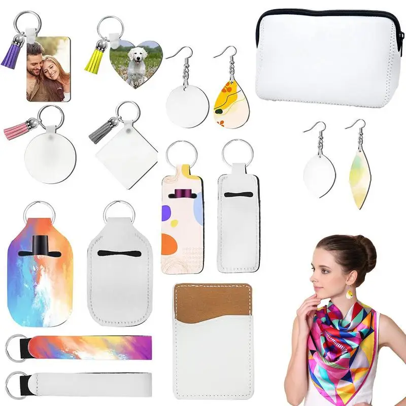 

Сублимационный кошелек, чистый двусторонний сублимационный набор пустых 32 шт., набор сублимационных заготовок, включая пустую сумку для ма...