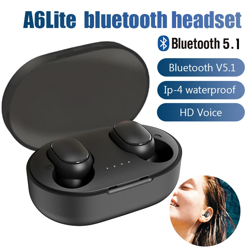 A6Lite TWS Wireless Headphones Bluetooth 5.0 Earphones Headset HD Voice Sports Mini Earbuds For Smartphone iPhone Xiaomi Redmi