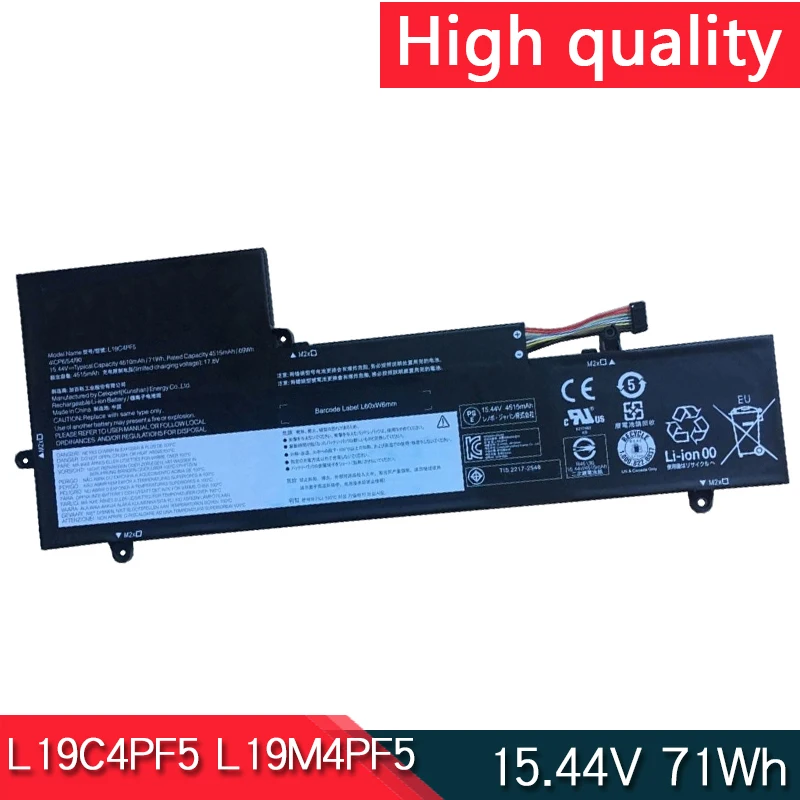 Новый аккумулятор для ноутбука L19C4PF5 L19M4PF5 Lenovo Yoga Slim 7-15IIL 5B10W65278 5B10W65281 SB10W65279 SB10W65293