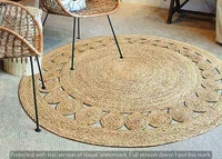 rugs 100 natural jute carpet reversible living room rustic look floor mat for modern home 270x270cm