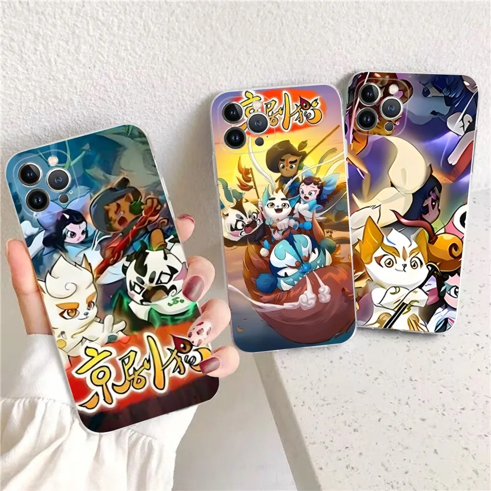 

Beijing Opera Cats Phone Case For iPhone 15 14 11 12 13 Mini Pro XS Max Cover 6 7 8 Plus X XR SE 2020 Funda Shell