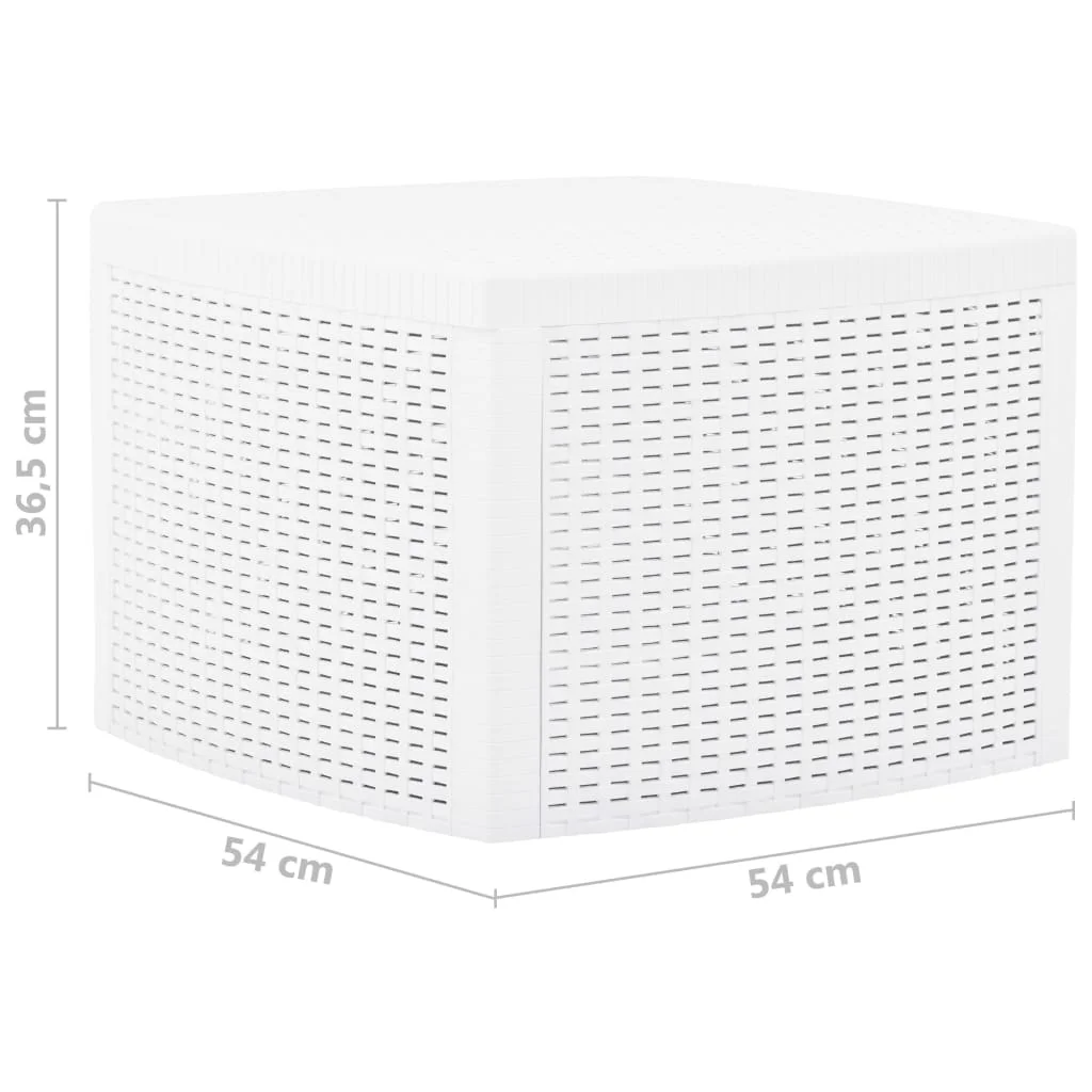 

Outdoor Patio Side Table Porch Garden Deck Outside Furniture Set Balcon Decor White 21.3"x21.3"x14.4" Plastic