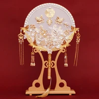 fans for weddings chinese style vintage personalized bride hand holding flowers desktop room decoration lc25