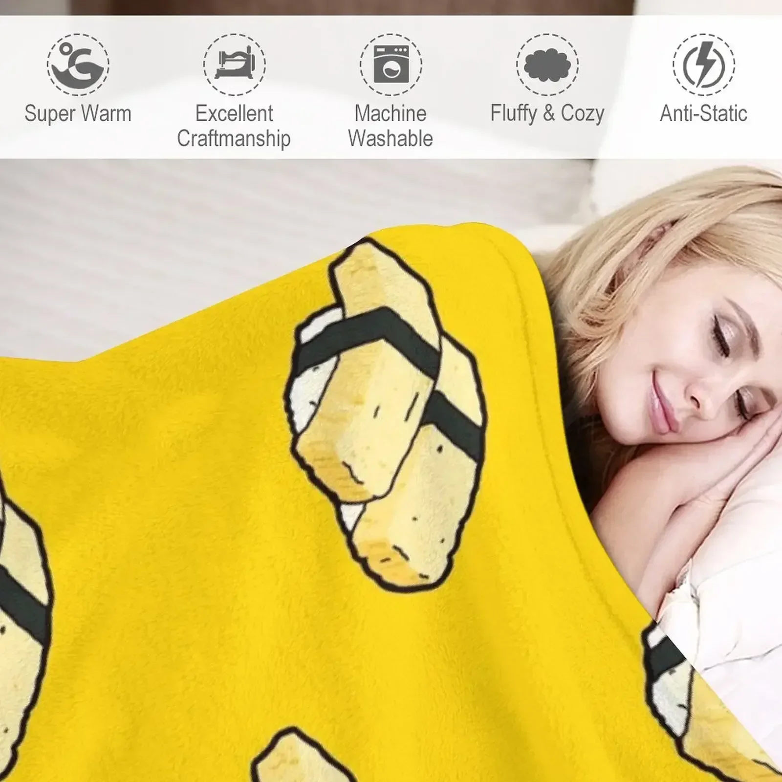 Узор Тамаго суши японское яйцо омлет еда одеяло утяжеленные полярные одеяла