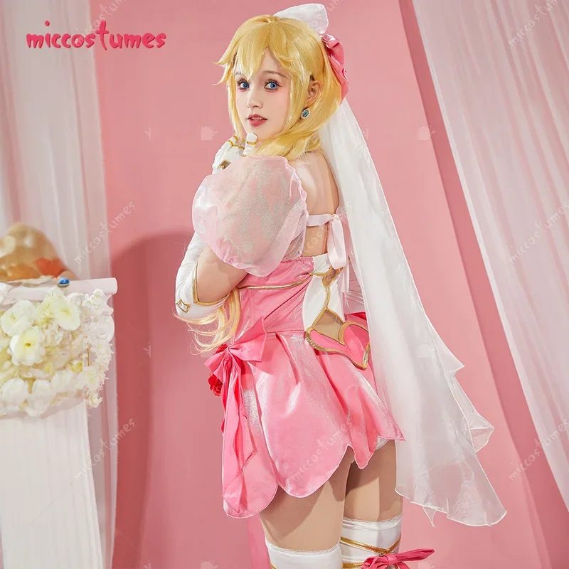 Miccostumes x Mobbunny Bride персиковый свадебный костюм для косплея розовый сексуальный