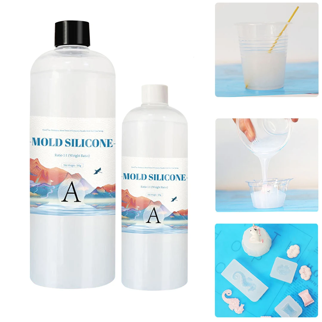 

2 бутылки из жидкого силикона для формования формы силиконовый набор для формования резины без пузырьков прозрачный коэффициент смешивани...