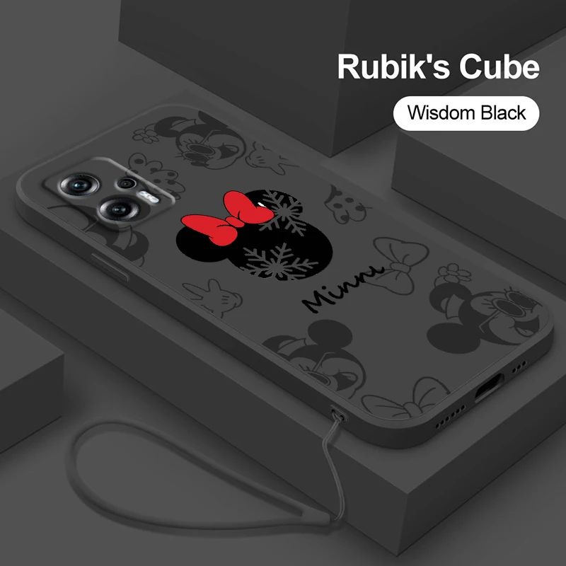 

Liquid Rope Phone Case For Xiaomi Redmi Note 12 11 11T 10 10S 9 9S 9T 8 8T Pro 4G 5G Cover Mickey Logo Cartoon Cover Shell Capa