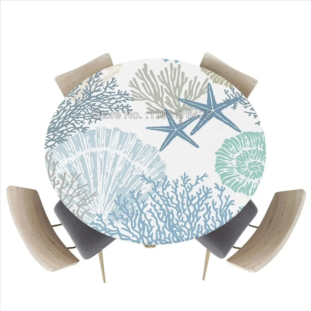 Океанский Коралл Оболочка круглая скатерть для стола водонепроницаемая с