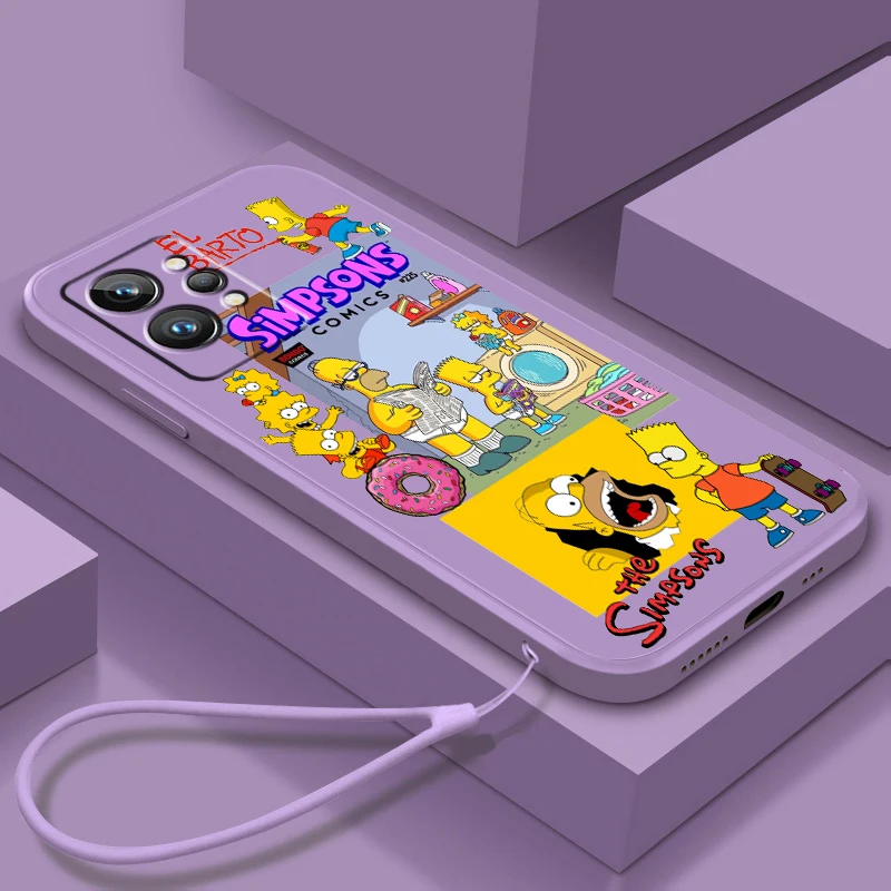 

Phone Case For OPPO Realme Q3S Q5i 50A 50i C21Y C11 GT Neo3 Neo2 9 9i 8 8i 7 Pro Plus Anime Simpsons Homer Disney Liquid Rope