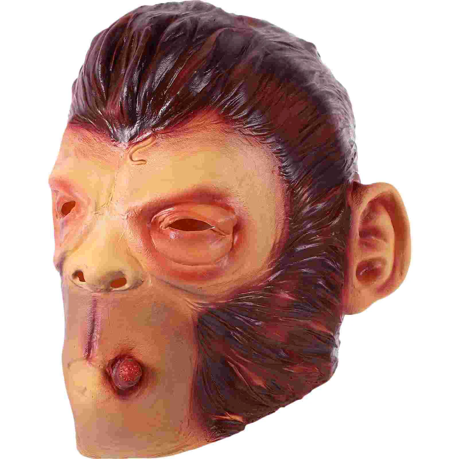 

Маска бутафория для маскарада вечерние Хэллоуин страшный полный лицо забавная обезьянка головной убор