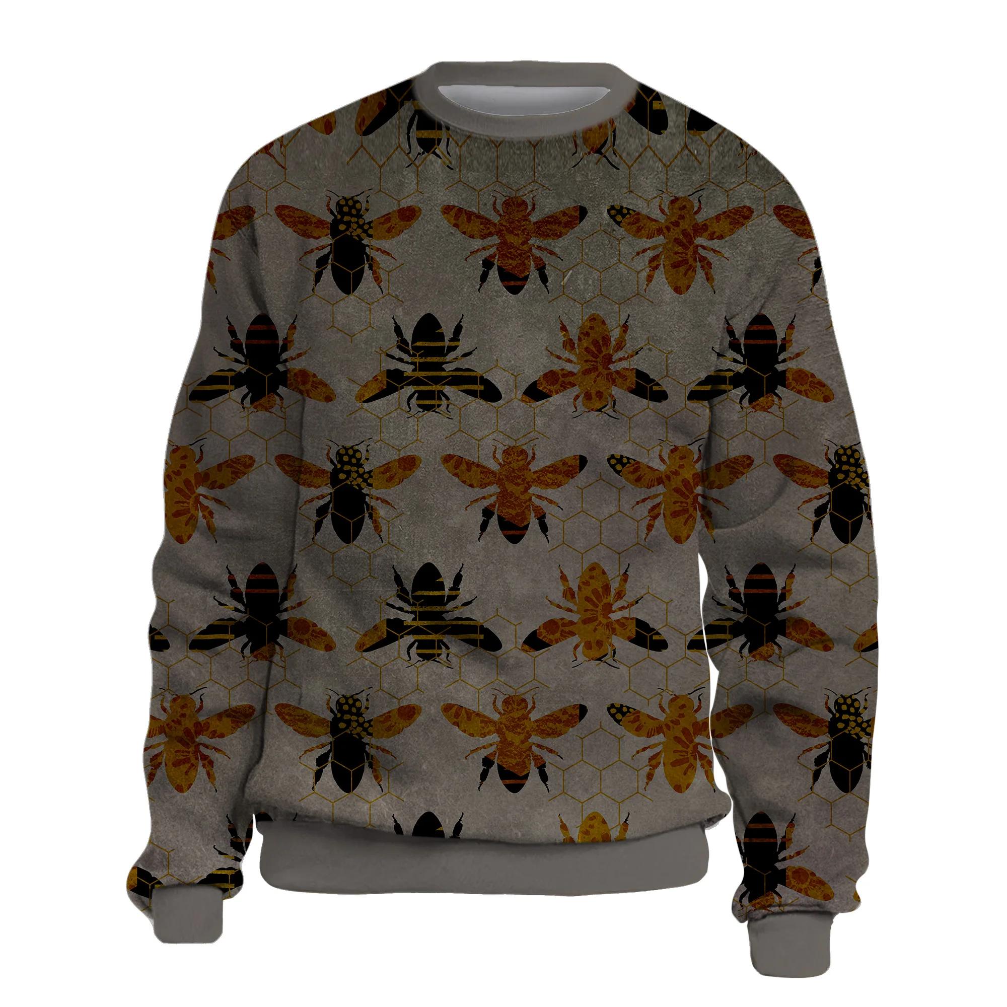 

2022 New Men's Sports Sweater 3D Print Fashion Pattern Youth Long Sleeve Top Insect Pattern Little Bee Adult Crew Neck Sweater