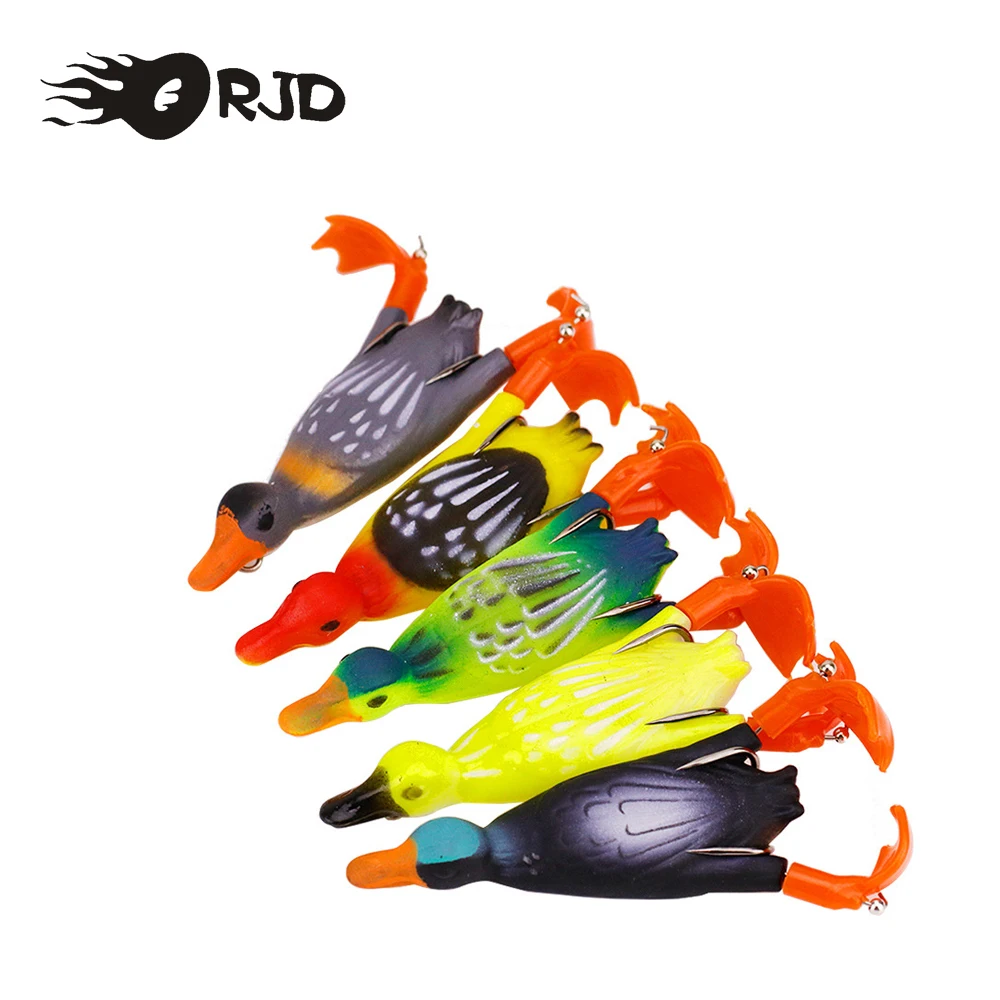 

ORJD 8.5/9.5cm Soft Fishing Lures 8.3g/12g Propeller Floating Flipper Duck Frog Artificial 3D Eyes Baits Fishing Tackle Swimbait