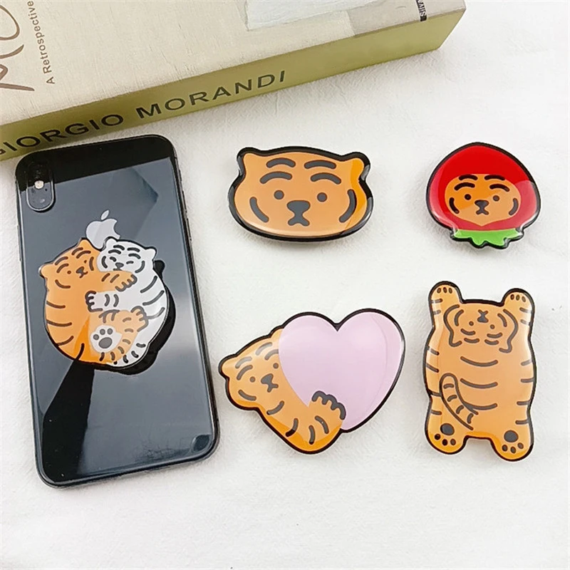 Держатель для телефона с мультяшным тигром держатель в Корейском стиле iPhone Samsung