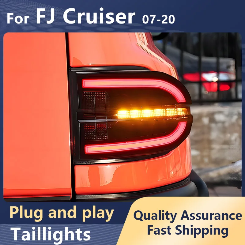 

Задние фонари для автостайлинга для Toyota FJ Cruiser 2007-2020 светодиодный DRL, динамический сигнал поворота, тормозной фонарь заднего хода, задние фонари, аксессуары