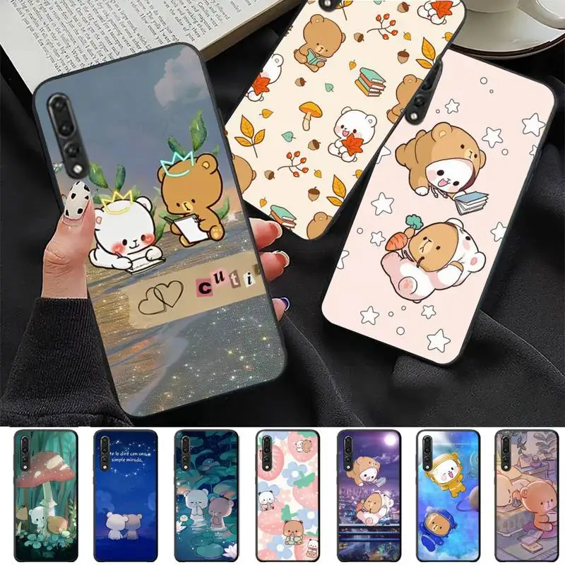 

Bear Cute Cartoon Phone Case for Huawei P30 40 20 10 8 9 lite pro plus Psmart 2019 cover